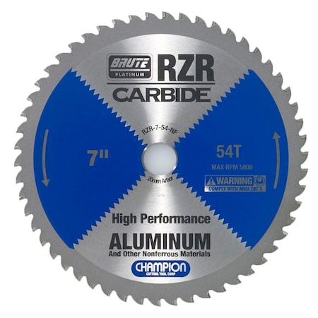 Champion Cutting Tool Carbide Tipped Circular Saw Blade 7in (Aluminum/Non-Ferrous Cutting) - RZR-7-54-NF